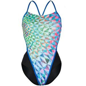 Michael Phelps Chlorine Resistant One Piece Training Swimsuit Crystal Rebel 26